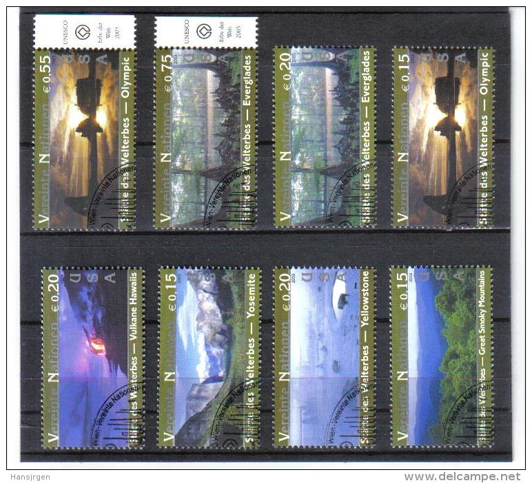 ESS330 UNO WIEN 2003 UNESCO-WELTERBE U. S . A  MICHL 397/98 Und 399/404 Aus Bogen+Markenheftchen Gestempelt SIEHE ABBILD - Used Stamps