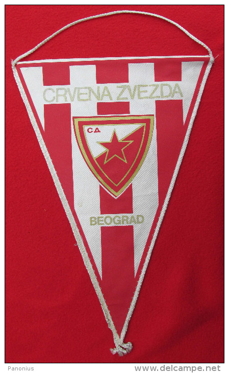 FOOTBALL / SOCCER / FUTBOL / CALCIO - FK CRVENA ZVEZDA RED STAR, Belgrade, Serbia, Vintage Big Pennant, Wimpel - Habillement, Souvenirs & Autres