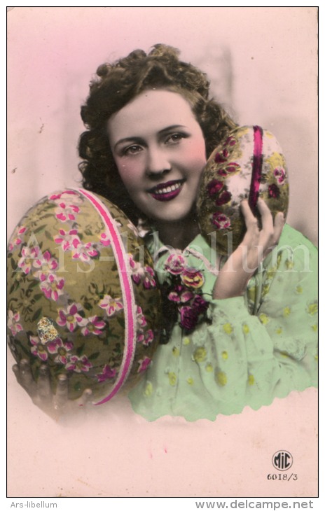 Postcard / CP / Postkaart / Femme / Woman / Lady / Ed. Mic / No 6018-3 / Unused / Easter Eggs - Femmes