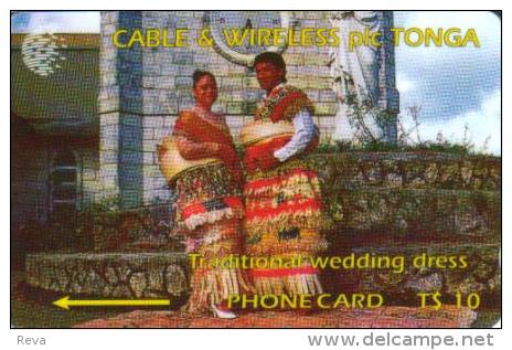 TONGA $10 WOMAN & MAN IN NATIVE DRESSES OFF 1ST SET  GPT  TON-2  READ DESCRIPTION  !! - Tonga