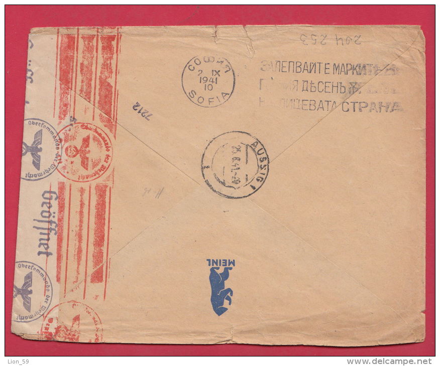 204253 / WW2 - 1941 - 25 Pf. A. MEINIS Reklame Grosspriesen Elbe - Velke Brezno ( Czechoslovakia ) - SOFIA Germany - Briefe U. Dokumente