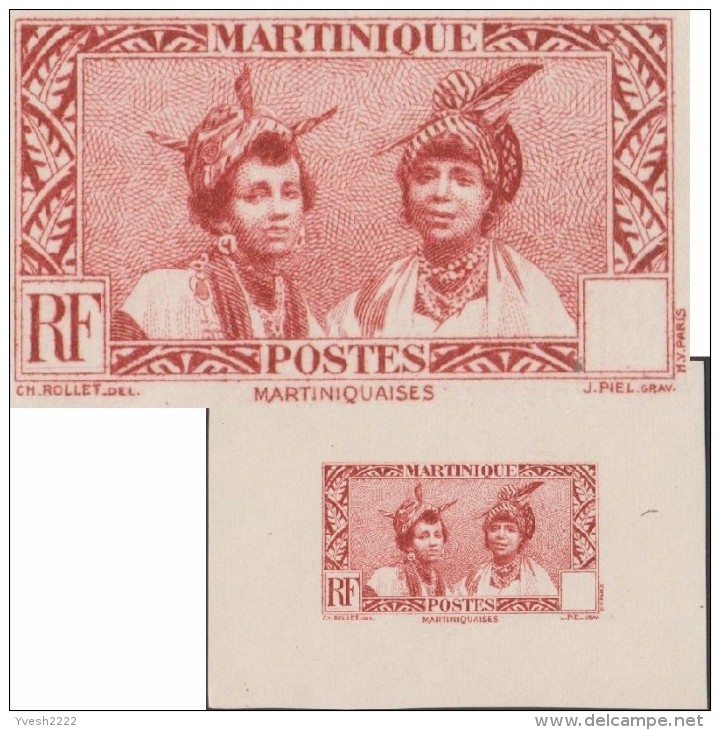 Martinique 1933 Y&T 139. Petite épreuve D'atelier De Décomposition, Sans Valeur Faciale. Martiniquaises - Sonstige & Ohne Zuordnung