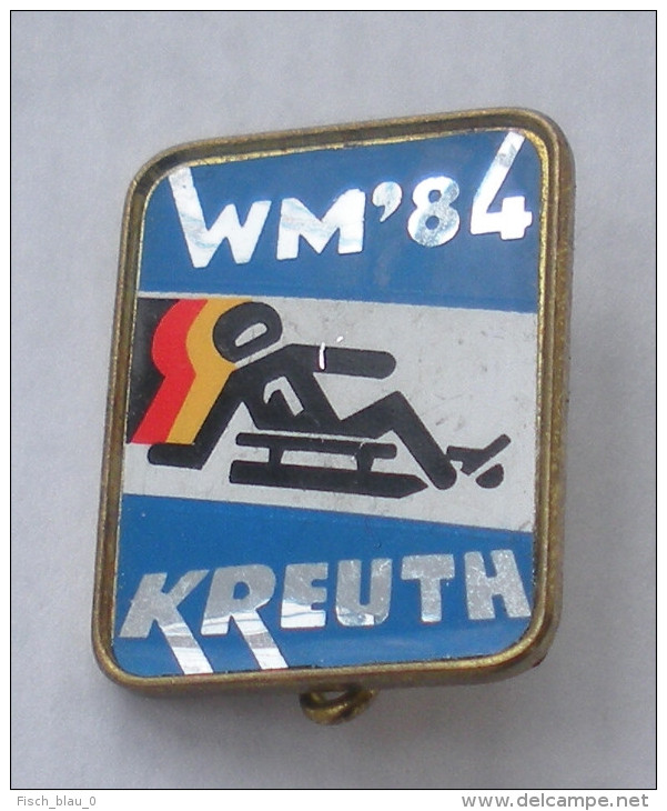 Nadel Badge Naturbahnrodel-WM-1984 Kreuth Rodeln Rennrodeln Sledding Wintersport Weltmeisterschaft Naturbahnrodeln Sport - Invierno