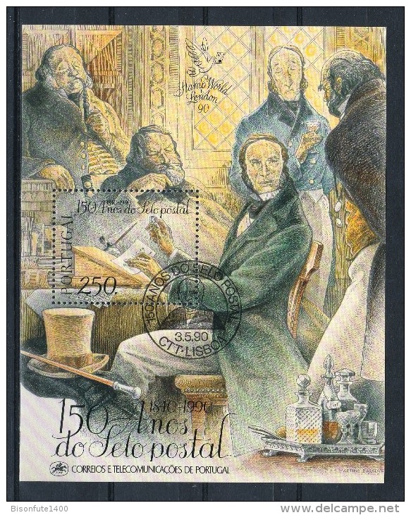 Portugal 1990 : Bloc Feuillet N° 73 Oblitération 1er Jour : 150ème Anniversaire De La Création Du 1er Timbre-Poste - Blocs-feuillets