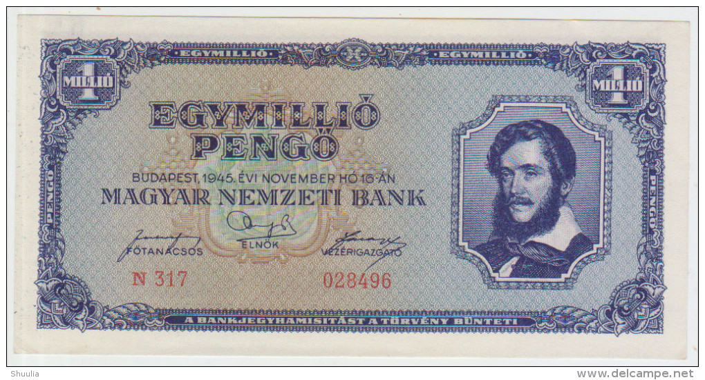 Hungary 1 Millio Pengo 1945 Pick 122 AUNC - Ungarn