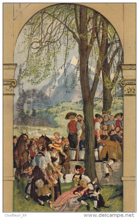 Série Complète, Fête Nationale, Bundesfeierkarte 1918, Mit Stempel 1.8.1918 / N° 1 à 5. Cote 200,00 CHF - Stamped Stationery