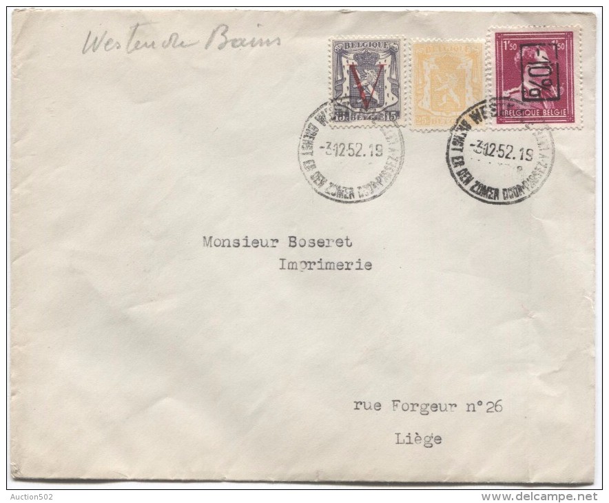 TP 671-423-724B -10% S/L.c.Touristique Westende 3-12-1952 V.Liège PR2805 - 1946 -10%