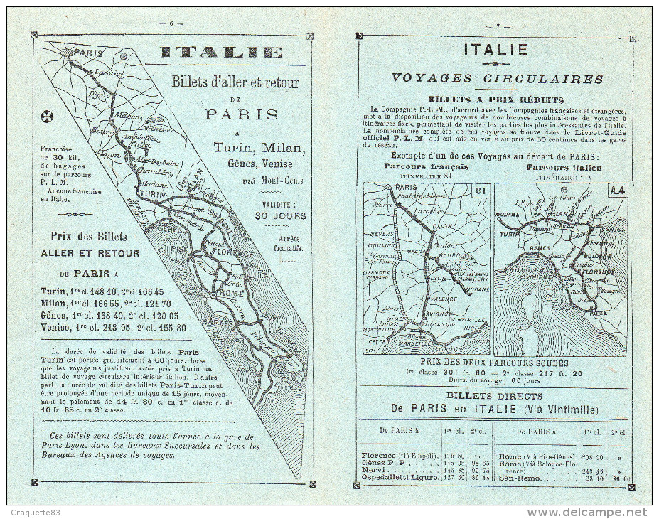 CHEMINS DE FER DE PARIS-LYON-MEDITERRANEE- LITTORAL DE LA MEDITERRANEE -NICE CORSE ITALIE .HIVER1900.01 - Chemin De Fer