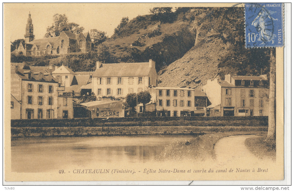 CHATEAULIN   Eglise Notre Dame Et Courbe Du Canal De Nantes à Brest - Châteaulin