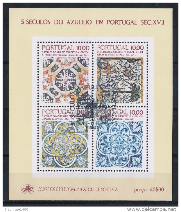 Portugal 1982 : Bloc Feuillet N° 39 Oblitération 1er Jour : 5 Siècles De L'Azulejo - Blocs-feuillets