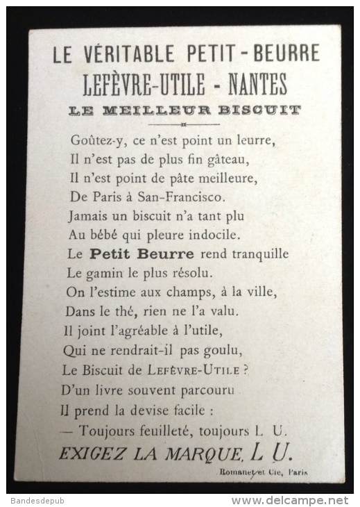 Lu Lefèvre Utile Nantes Belle Chromo Doréé Romanet Indien Biscuit Indiens Prosternation - Lu