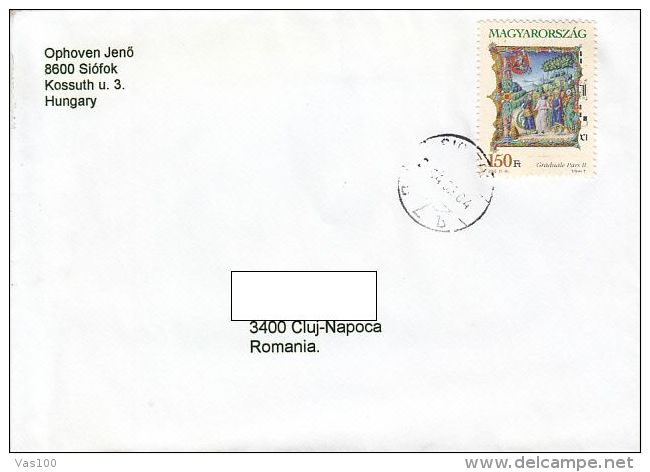 GRADUALE PART II, BOOK, LIBRARY, STAMPS ON COVER, 2004, HUNGARY - Cartas & Documentos