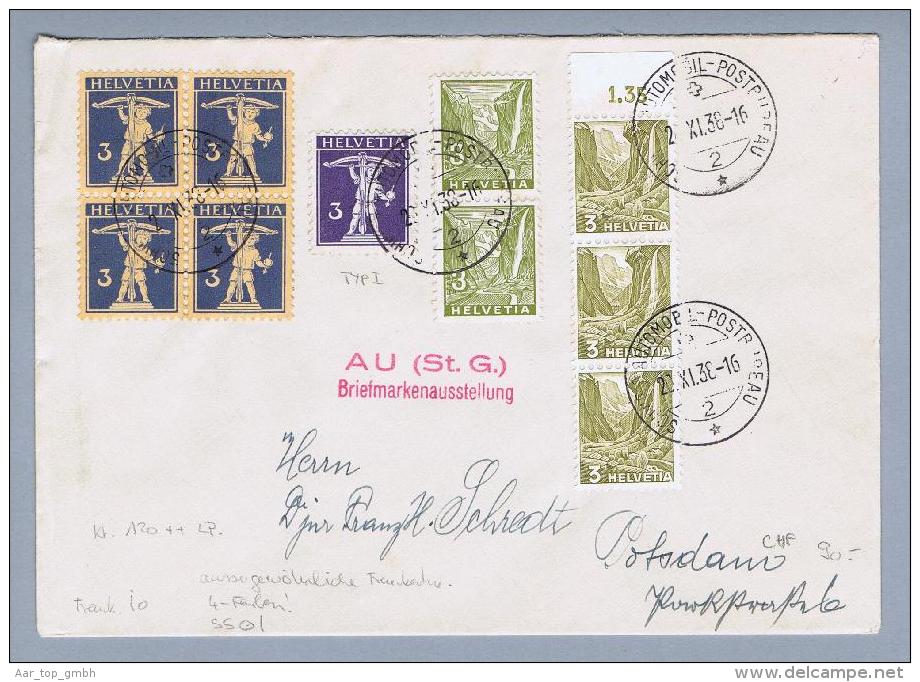 Heimat Sonderstempel Au(SG)Briefmarkenausstellung Aussergewöhnliche Frankatur - Lettres & Documents
