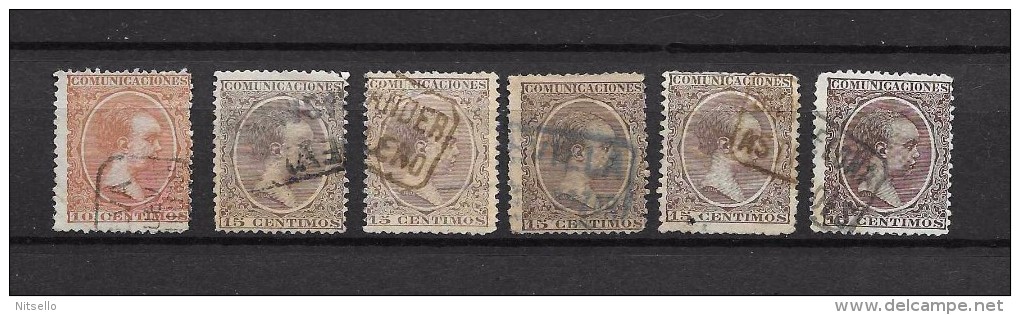 LOTE 2238 B ///  ESPAÑA ALFONSO XIII  TIPO PELON   VARIAS CARTERIAS  ¡¡¡ LIQUIDATION - JE LIQUIDE - ANGEBOT !!! - Usados