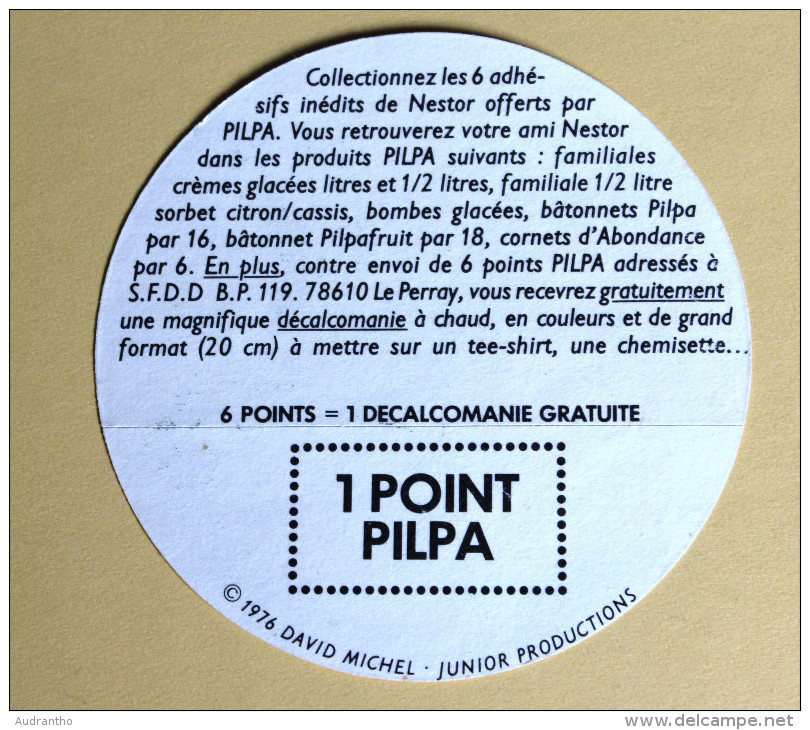 Image Autocollante Glace PILPA 1976 NESTOR David Michel Junior Productions - Altri & Non Classificati