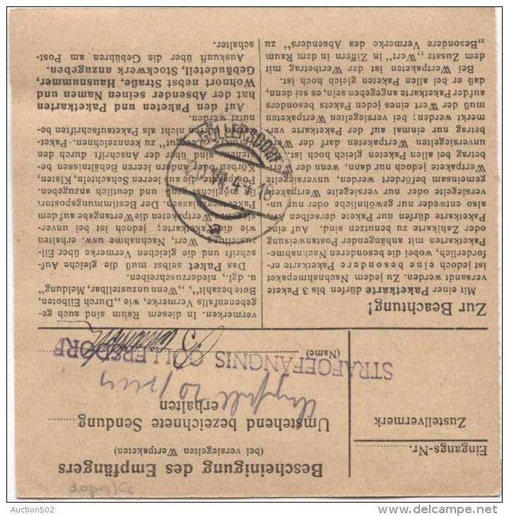 Deutsches Reich Paketkarte Wien 64 15/7/1944 Nach Strafgefängenis Göllersdorf  PR2813 - Briefe U. Dokumente