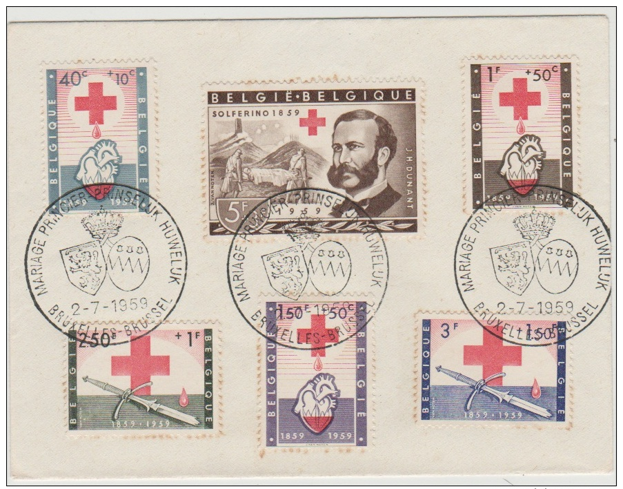 BELGIQUE - 1959 - Obl. - COB 1096/1101 - Série Sur Enveloppe - - Gebraucht