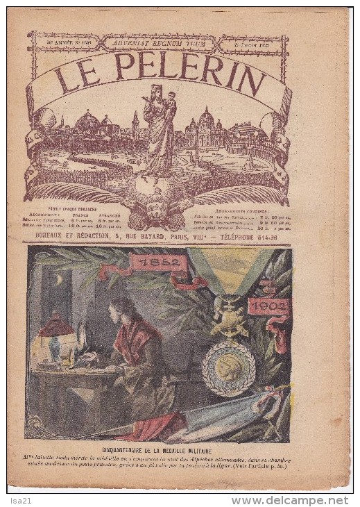 LE PELERIN 26 Janvier 1902 Cinquantenaire De La Médaille Militaire, Impôt Progressif, Mort Du LV F. Garnier - Revues Anciennes - Avant 1900