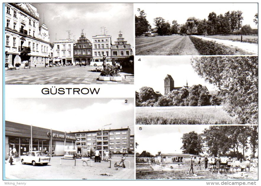 Güstrow - S/w Mehrbildkarte 2 - Guestrow