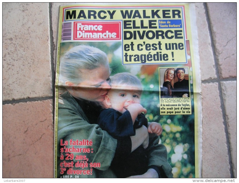 FRANCE DIMANCHE  N° 2350  -  MARCY WALKER / SYLVESTER STALLONE / ADELINE / THIETTY LE LURON  -  1991 - Musique