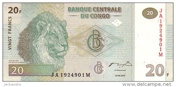 CONGO 20 Francs  Daté Du 30-06-2003   Pick 94     ***** BILLET  NEUF ***** - Repubblica Del Congo (Congo-Brazzaville)