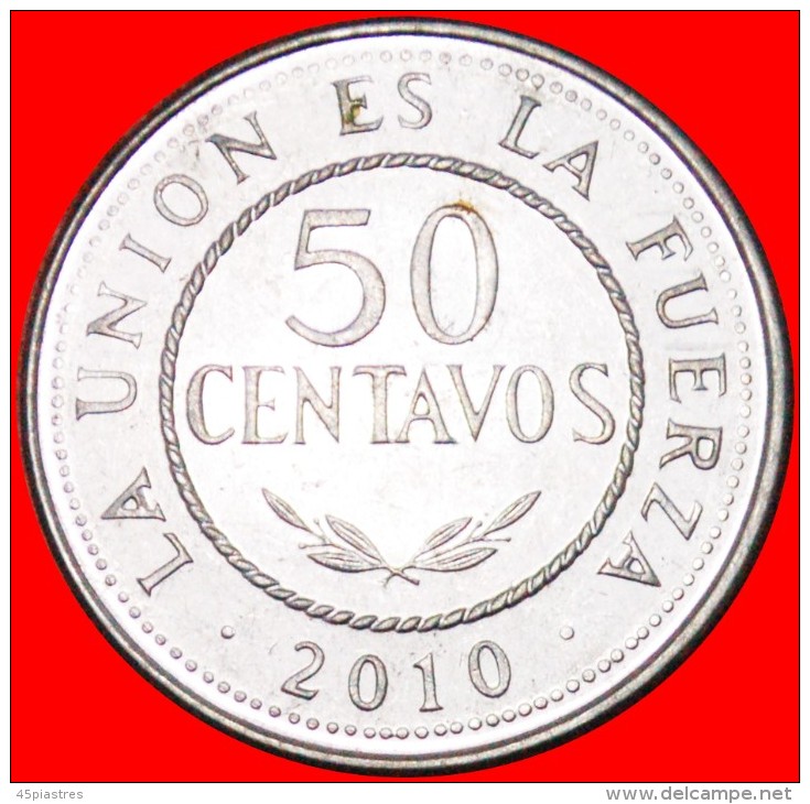 § STARS: BOLIVIA &#9733; 50 CENTAVOS 2010! LOW START &#9733; NO RESERVE! - Bolivie