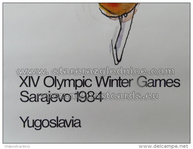 Sarajevo Olympic Winter Games 1984 100x70 Cm 39x27 Inch Racing Skates ORIGINAL - Manifesti