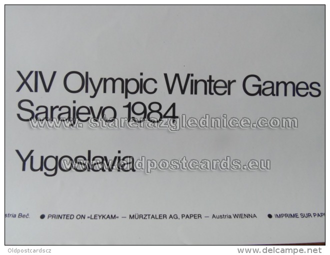 Sarajevo Olympic Winter Games 1984 100x70 Cm 39x27 Inch Hockey ORIGINAL - Plakate