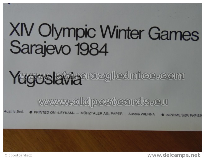 Sarajevo Olympic Winter Games 1984 100x70 Cm 39x27 Inch Biathlon Skiing ORIGINAL - Plakate