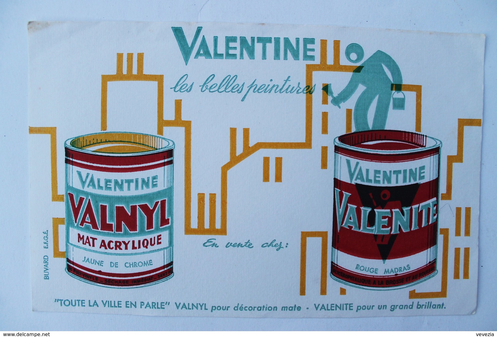 BEAU BUVARD " VALENTINE ",LES BELLES PEINTURES,VALENITE , VALNYL - Farben & Lacke