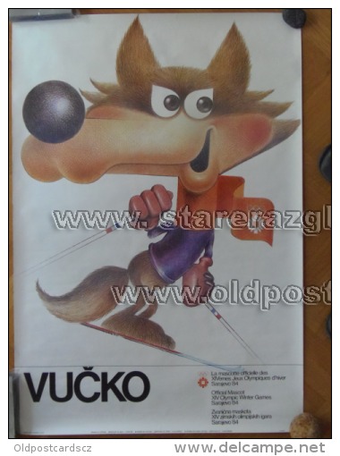 Sarajevo Olympic Winter Games 1984 100x70 Cm 39x27 Inch Vucko Mascot ORIGINAL - Altri & Non Classificati