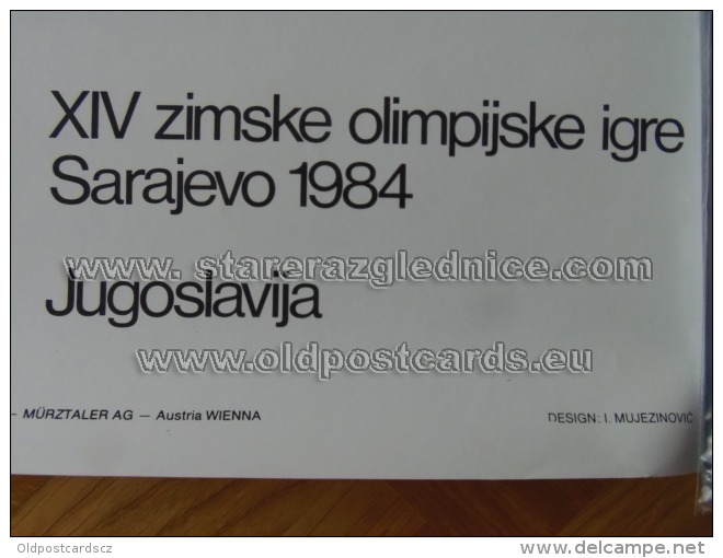 Sarajevo Olympic Winter Games 1984 100x70 Cm 39x27 Inch Hockey ORIGINAL - Otros & Sin Clasificación