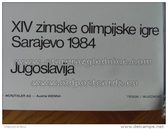 Sarajevo Olympic Winter Games 1984 100x70 Cm 39x27 Inch Hockey ORIGINAL - Altri & Non Classificati