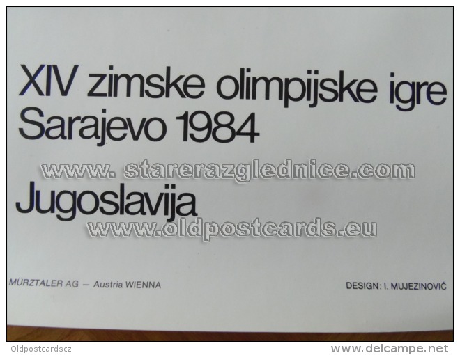 Sarajevo Olympic Winter Games 1984 100x70 Cm 39x27 Inch Figure Skating ORIGINAL - Sonstige & Ohne Zuordnung