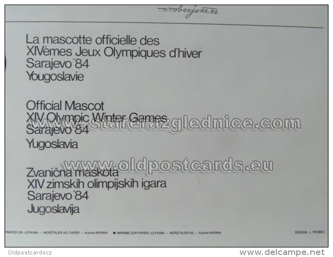 Sarajevo Olympic Winter Games 1984 100x70 Cm 39x27 Inch Vucko Mascot ORIGINAL - Altri & Non Classificati