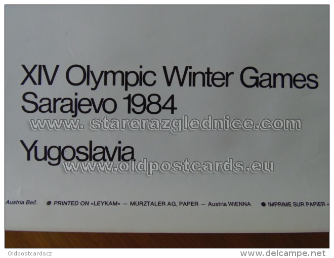 Sarajevo Olympic Winter Games 1984 100x70 Cm 39x27 Inch Downhill ORIGINAL - Altri & Non Classificati