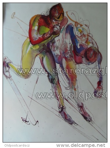 Sarajevo Olympic Winter Games 1984 100x70 Cm 39x27 Inch Biathlon Skiing ORIGINAL - Altri & Non Classificati