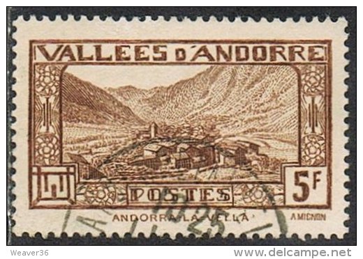 Andorra (French POs) SG F75 1932 Definitive 5f Good/fine Used - Used Stamps