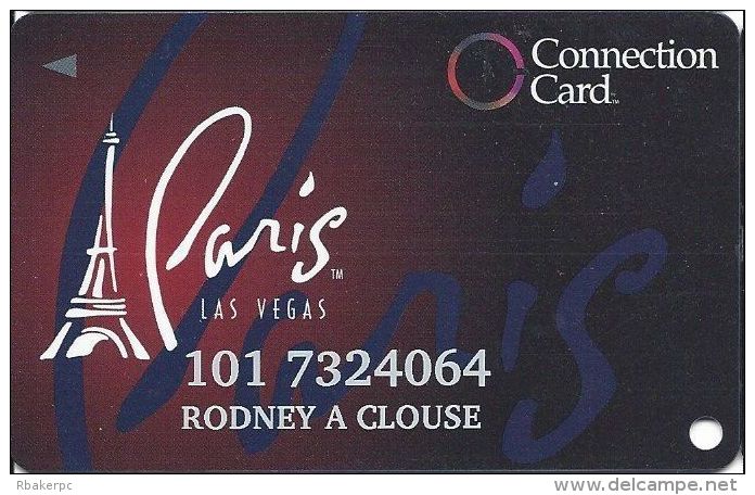 Paris Casino Las Vegas - PRINTED Slot Card - Connection Card With 4 Phone#s - Casino Cards