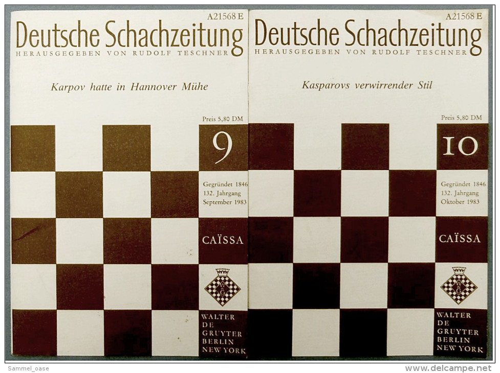 2 X Schach-Zetung  -  September / Oktober 1983  -  Karpov Hatte In Hannover Mühe - Kasparovs Verwirrender Stil - Tempo Libero & Collezioni