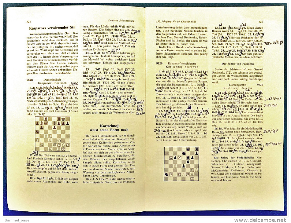 2 X Schach-Zetung  -  September / Oktober 1983  -  Karpov Hatte In Hannover Mühe - Kasparovs Verwirrender Stil - Hobby & Sammeln