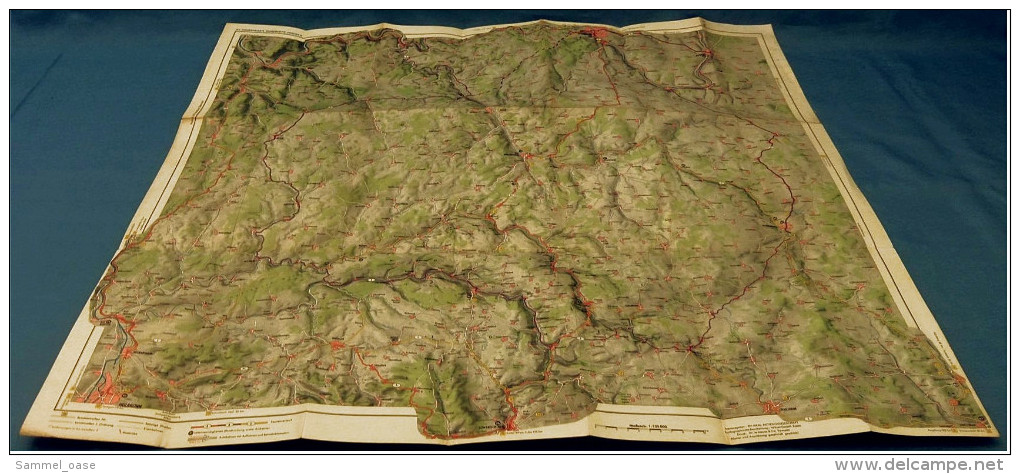 ARAL BV-Tourenkarte Hohenlohe-Franken  -  Von Ca. 1955 - 1 : 125.000  -  Ca. Größe : 69 X 63 Cm - Maps Of The World