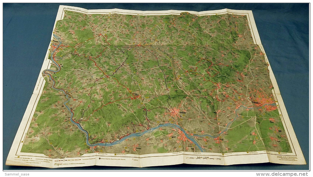 ARAL BV-Tourenkarte Taunus  -  Von Ca. 1955 - 1 : 125.000  -  Ca. Größe : 68 X 57 Cm - Landkarten