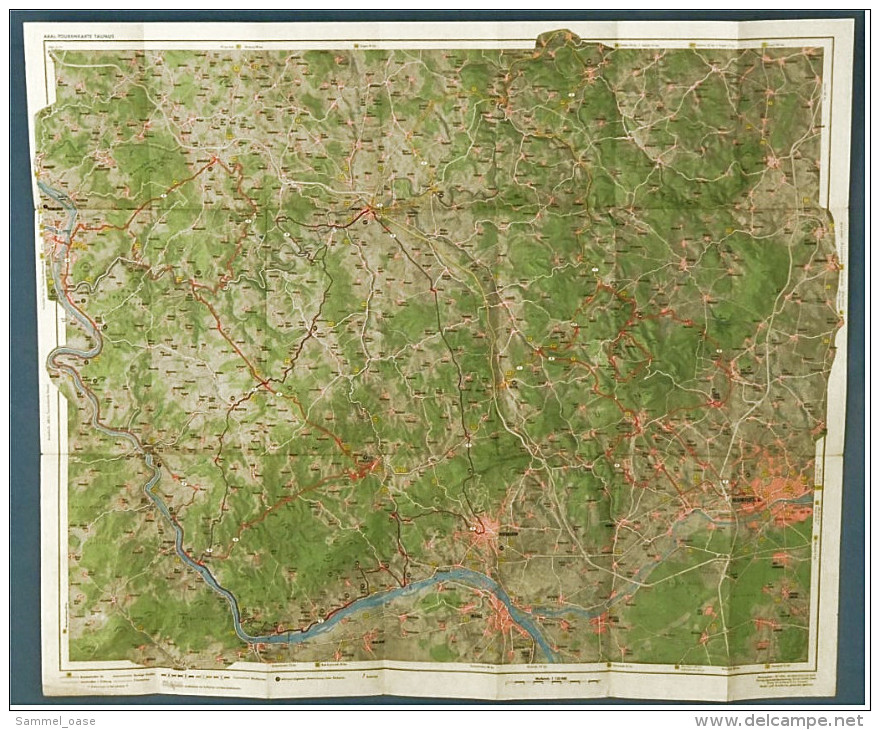 ARAL BV-Tourenkarte Taunus  -  Von Ca. 1955 - 1 : 125.000  -  Ca. Größe : 68 X 57 Cm - Landkarten