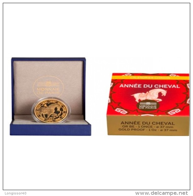 ANNEE DU CHEVAL 2014 - 50 € OR MONNAIE DE PARIS - COFFRET D'ORIGINE ET CERTIFICAT D'AUTHENTICITE - Frankreich