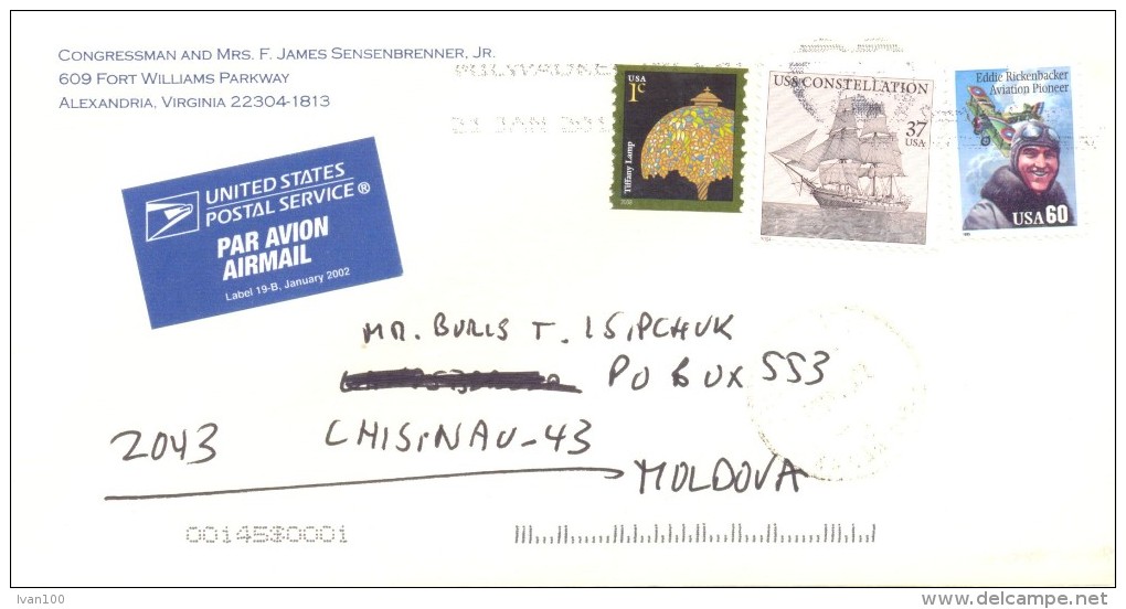 2011. USA, The Letter By Air-mail Post From Alexandria(Virginia) To Moldova - Brieven En Documenten