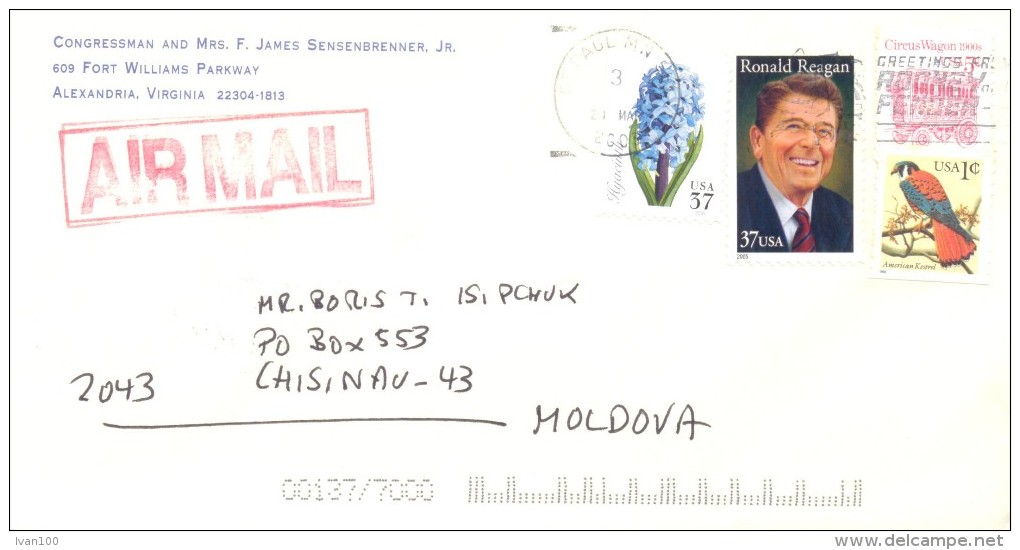 2005. USA, The Letter By Air-mail Post From Alexandria(Virginia) To Moldova - Briefe U. Dokumente