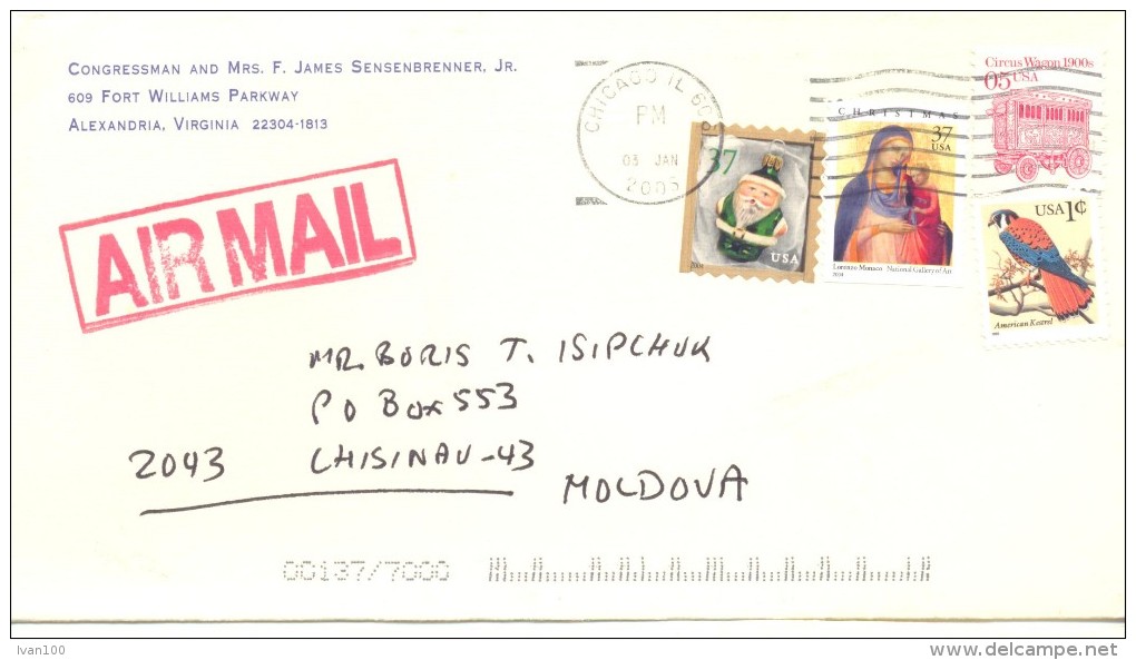 2005. USA, The Letter By Air-mail Post From Alexandria(Virginia) To Moldova - Cartas & Documentos