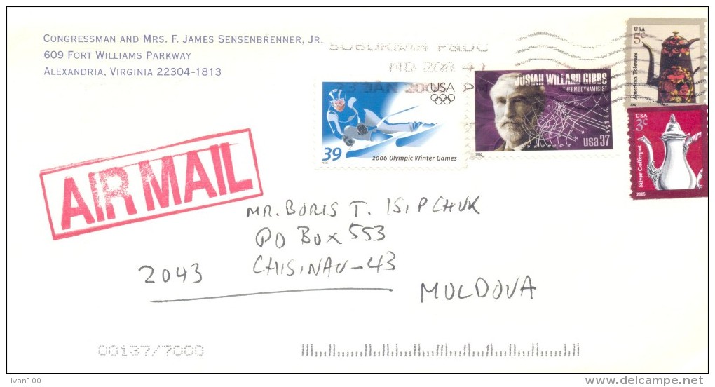 2006. USA, The Letter By Air-mail Post From Alexandria(Virginia) To Moldova - Storia Postale