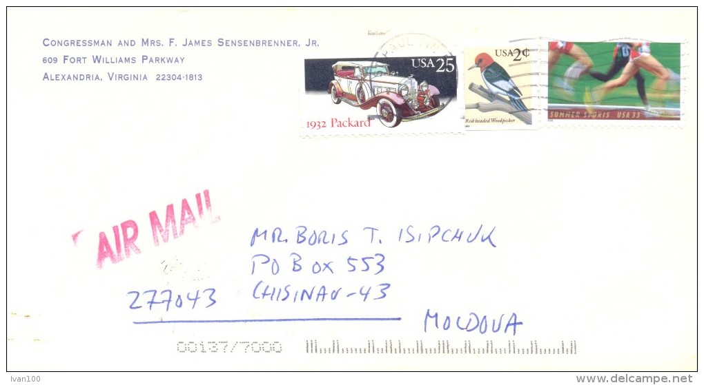 2000. USA, The Letter By Air-mail Post From Alexandria(Virginia) To Moldova - Brieven En Documenten